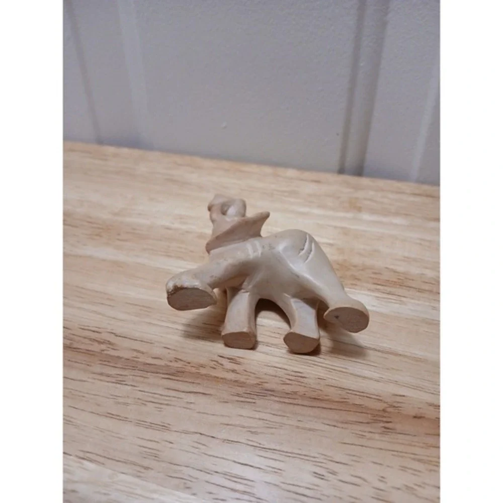 Hand‎ Carved Soapstone Elephant Figurine Coral Color 3.5